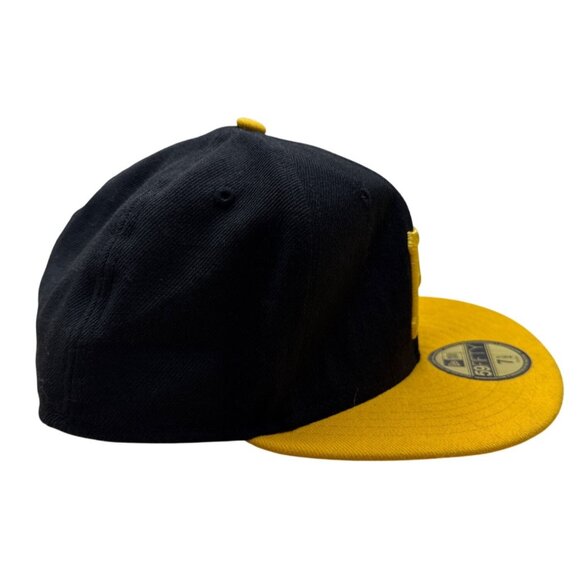 New Era Pittsburgh Pirates 59Fifty Fitted Cap Black & Yellow Size 7 1/2 MLB Hat - Picture 3 of 10
